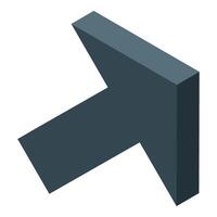 Dark gray 3d arrow pointing up and to the right vector