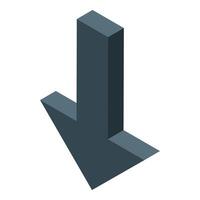 Dark gray arrow pointing down representing negative trend vector