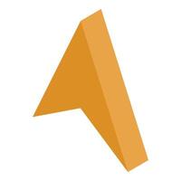 3d golden arrow pointing up right showing direction vector