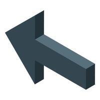 Isometric left arrow pointing sideways vector