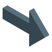 3d arrow pointing down left isometric icon vector