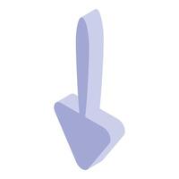 Simple 3d purple arrow is pointing down vector