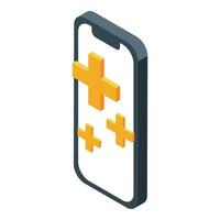 Smartphone showing plus signs representing adding new contacts or adding to favorites vector