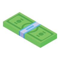 Stack of money wrapped with paper band representing wealth and savings vector
