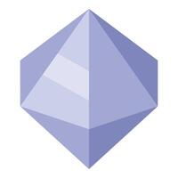 Violet geometric shape resembling a crystal with triangular facets vector