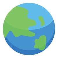 Blue and green planet earth globe rotating in space vector
