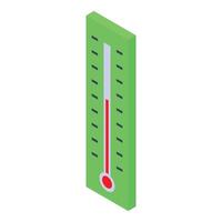 Green thermometer showing increasing temperature vector