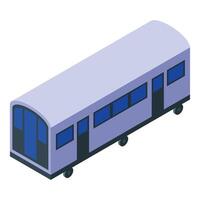 Modern subway train waggon standing on rails isometric view vector