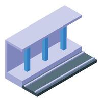 Modern tram stop station platform is waiting for passengers vector
