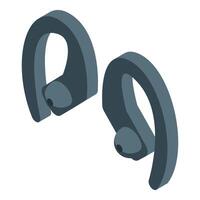 Pair of wireless bluetooth earbuds lying on white background vector