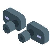 Wireless earbuds lying separately isometric view vector