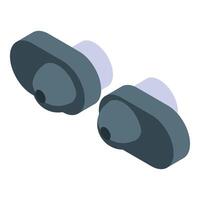 Wireless earbuds showing isometric view vector