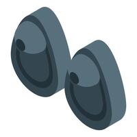 Small wireless earbuds connecting sound, listening music device for modern technology vector