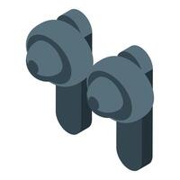 Pair of wireless bluetooth earbuds isometric illustration representing modern technology vector