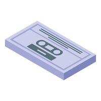 Audio cassette tape lying on white background vector