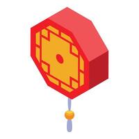 Red and gold chinese lantern hanging on a string is symbolic of prosperity and good fortune vector