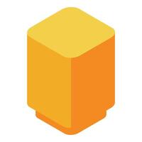 Yellow cube standing on one corner with rounded edges vector