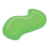 Green slime blob flowing down creating abstract shape vector