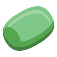 Green pill being rotated on white background vector