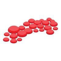 Red 3d spheres forming an arrow pointing right on white background vector