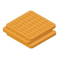 Two square wafers lying on top of each other vector