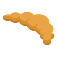 Delicious golden croissant is lying on the white background vector