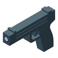 Modern handgun with laser sight for self protection vector