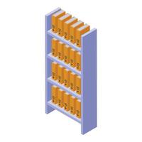Office shelf storing files is showing organizing concept vector