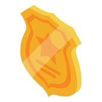 Golden shield providing security and protection with star symbol vector
