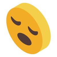 Yellow emoji showing boredom with closed eyes and mouth open vector