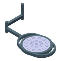 Surgical lamp hanging from ceiling in operating room lighting the scene vector