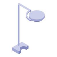 Medical lamp standing on floor is shining with bright light vector