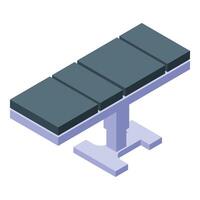 Medical examination table standing in empty room vector