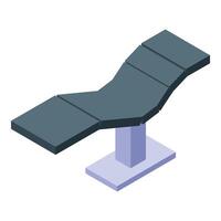 Medical examination table standing on single leg isometric view vector