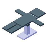 Operating table being prepared for surgery in isometric view vector