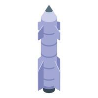 Intercontinental ballistic missile standing on launch pad vector