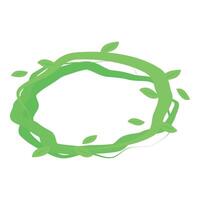 Green vines growing in a circle creating a frame vector