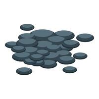 Pile of smooth grey stones forming a background vector