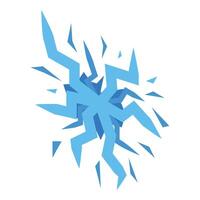 Blue lightning bolt shattering and breaking through the surface vector