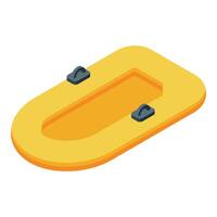 Empty inflatable boat floating on water for maritime rescue operations vector