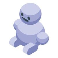 Cute toy robot sitting with legs outstretched is smiling vector
