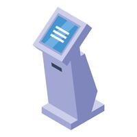 Modern information kiosk with blank screen is showing important information for users vector