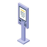 Modern payment terminal accepting contactless payments in a store vector