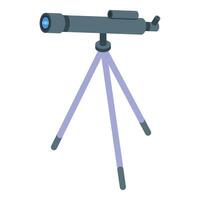 Telescope standing on tripod is observing something in the distance vector