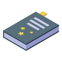 Diary with bookmark and stars representing wish list or goals vector
