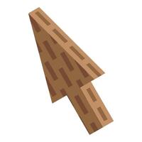 Wooden mouse cursor pointing up right vector