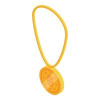 Golden amulet hanging on string showing skull symbol vector