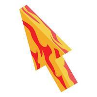 Red and yellow fire cursor is clicking representing speed and power vector