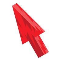 Red mouse cursor showing concept of clicking vector