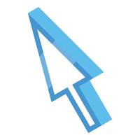 Blue cursor pointing on empty space with white background vector